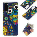 Samsung Galaxy S20 Hoesje Uil Mandala Fluorescerende