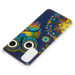 Samsung Galaxy S20 Hoesje Uil Mandala Fluorescerende