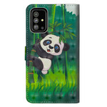 Samsung Galaxy A71 Panda en Bamboe Hoesje