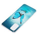 Samsung Galaxy S20 Plus Hoesje Vlinder Blauw Fluoriserend