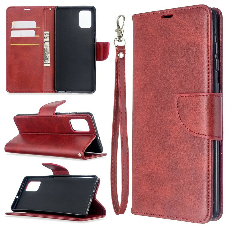 Samsung Galaxy A71 Hoesje Gladde Schuine Klep