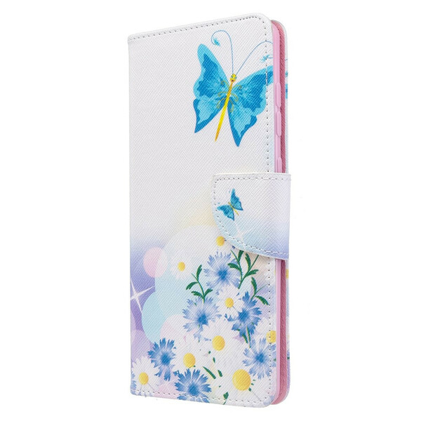 Samsung Galaxy A71 Hoesje Beschilderde Vlinders en Bloemen