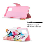 Samsung Galaxy A71 Hoesje Beschilderde Vlinders en Bloemen