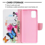 Samsung Galaxy A71 Hoesje Beschilderde Vlinders en Bloemen