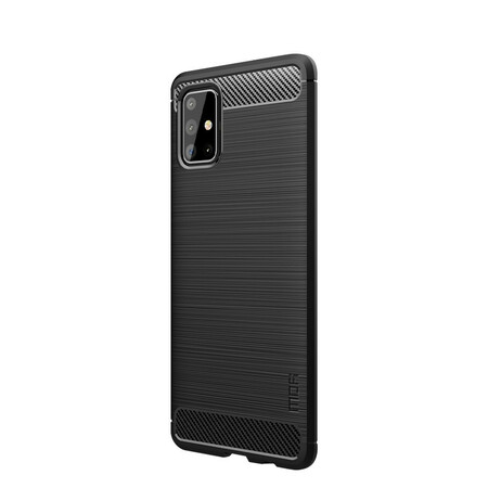 Samsung Galaxy A71 Geborsteld Carbon Fiber Hoesje MOFI
