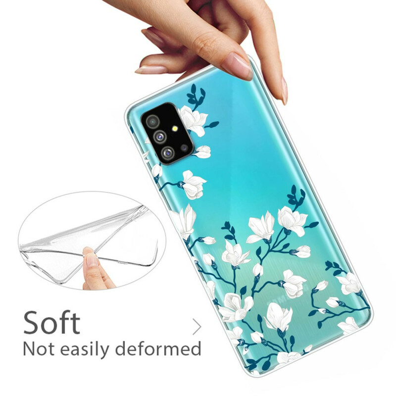 Samsung Galaxy S20 Hoesje Wit Bloemen