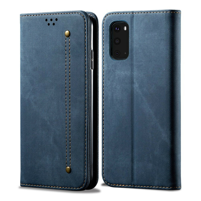 Flip Cover Samsung Galaxy S20 Jeans Stof