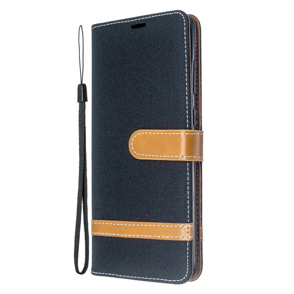 Samsung Galaxy S20 Plus stof en leer effect case met riem