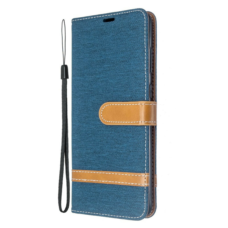 Samsung Galaxy S20 Plus stof en leer effect case met riem