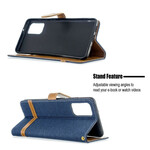 Samsung Galaxy S20 Plus stof en leer effect case met riem