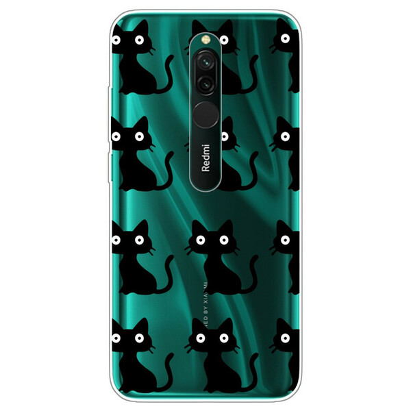 Xiaomi Redmi 8 Cover Meervoudige Zwarte Katten