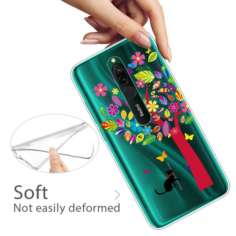 Xiaomi Redmi 8 geval kat onder de boom kleurrijke