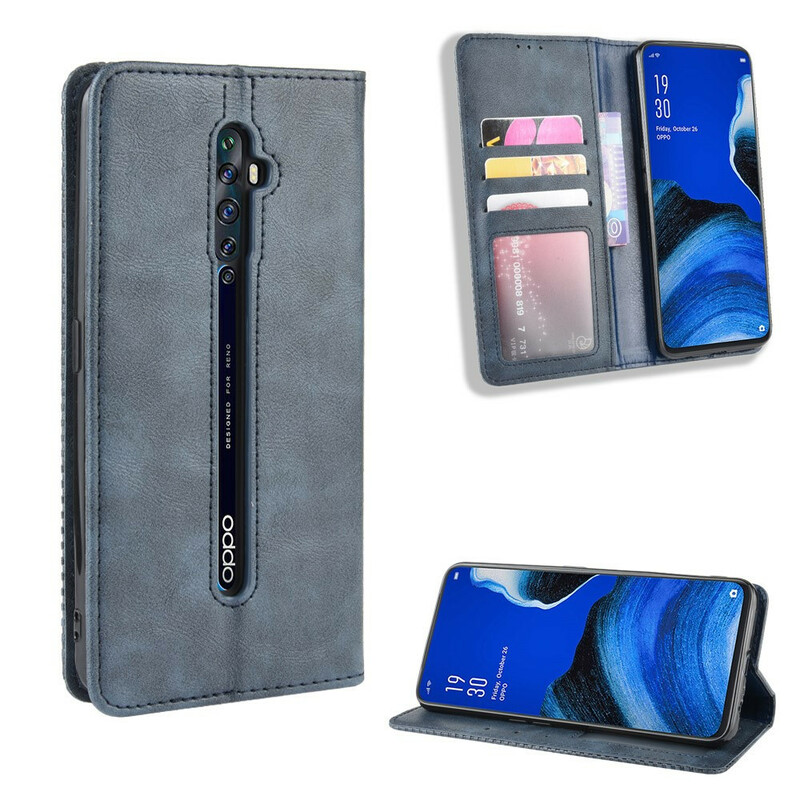 Flip Cover Oppo Reno 2Z Leder Effect Vintage Stijlvol