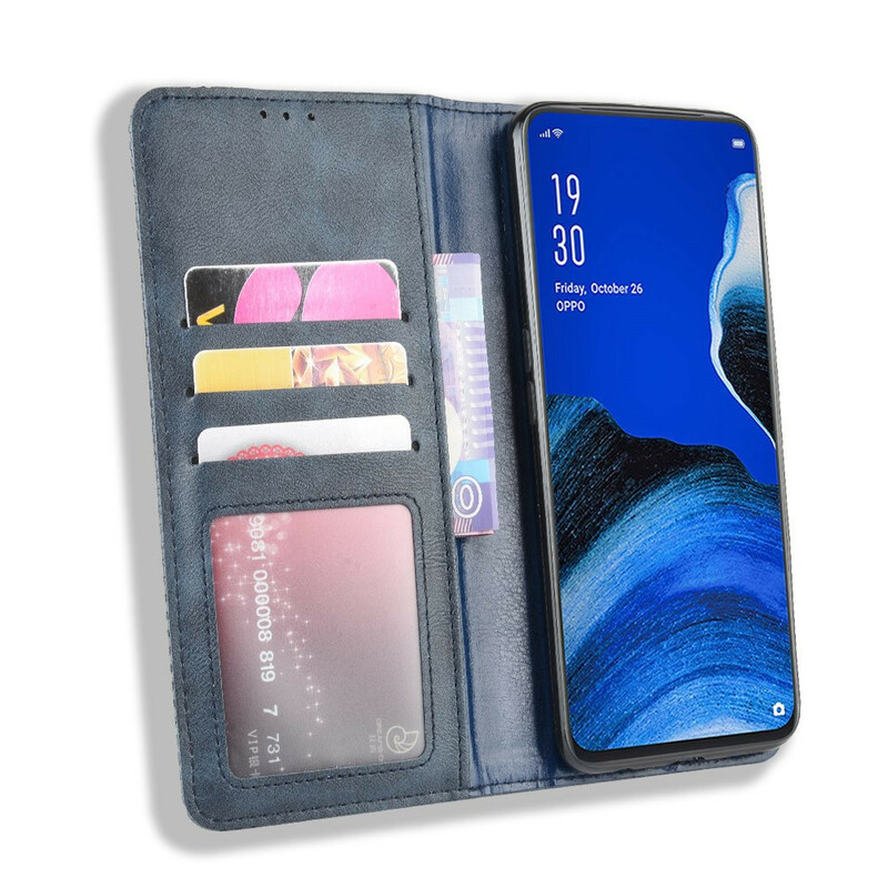 Flip Cover Oppo Reno 2Z Leder Effect Vintage Stijlvol