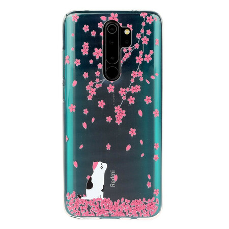 Xiaomi Redmi Note 8 Pro Case bloemblaadjes en kat