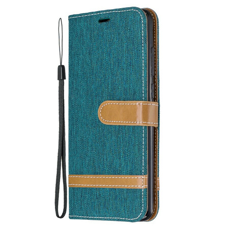 Xiaomi Redmi Note 8 Pro Stof en leer effect riem case
