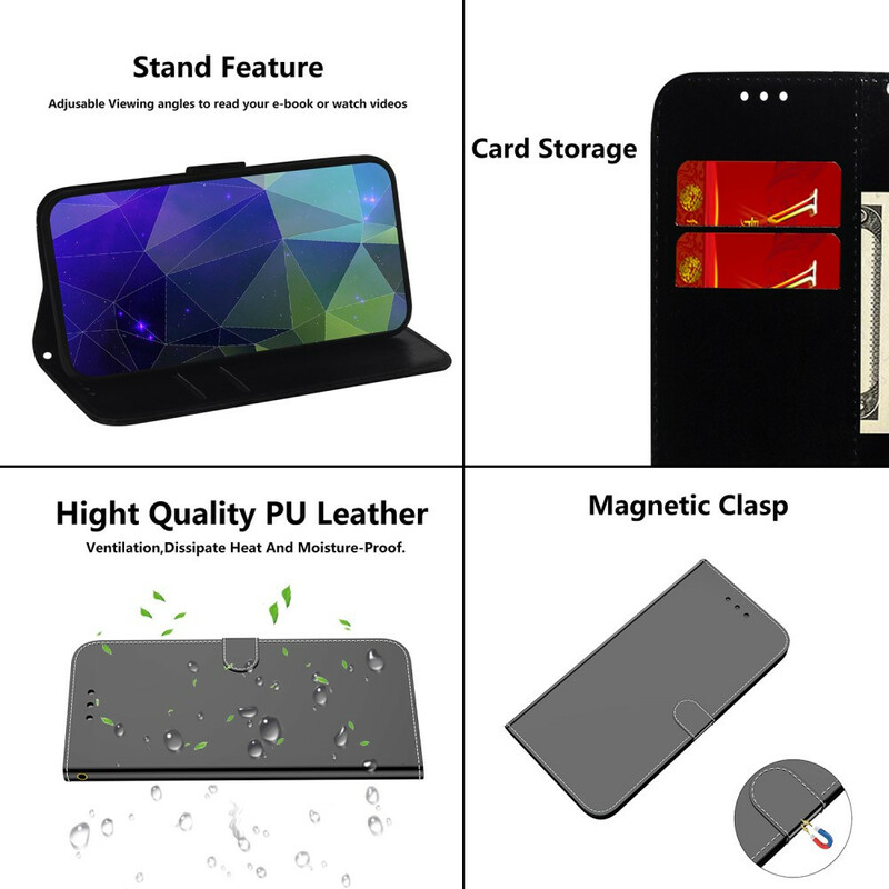 Xiaomi Redmi Note 8 Pro Kunstleer Hoesje MIroir Cover