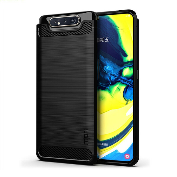 Samsung Galaxy A90 / A80 Geborsteld Carbon Fiber Hoesje MOFI