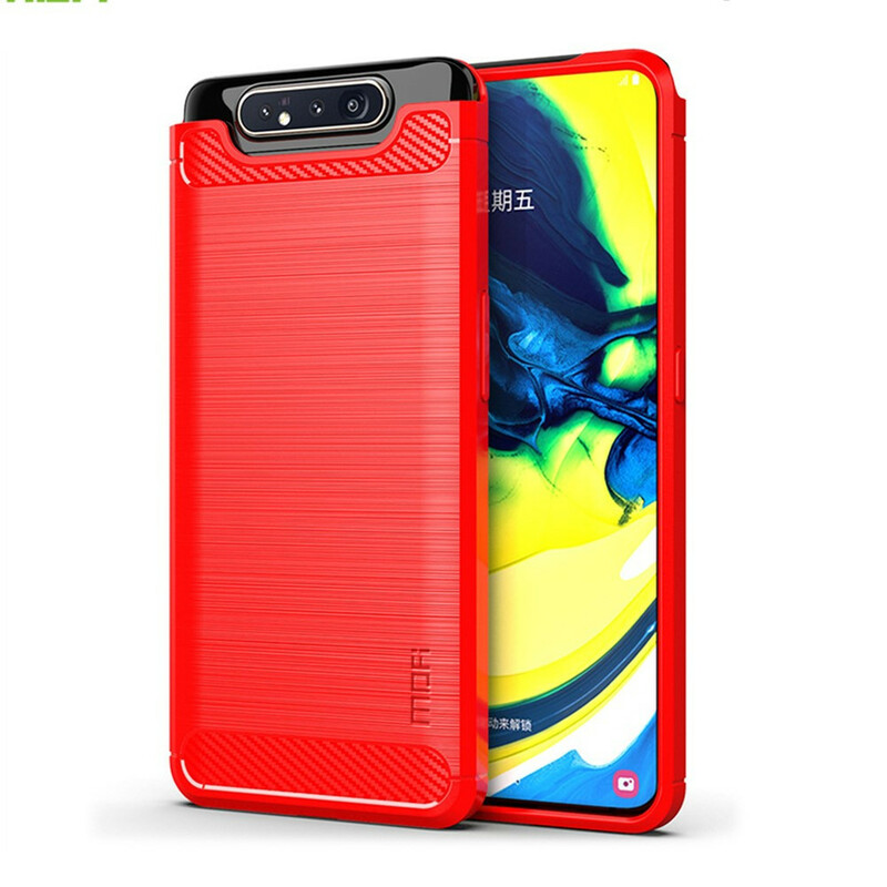 Samsung Galaxy A80 Geborsteld Carbon Fiber Hoesje MOFI