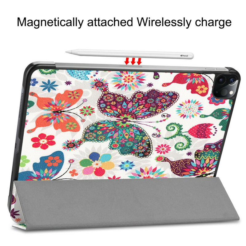 Smart Case iPad Pro 11" (2020) Vlinders en Bloemen Retro