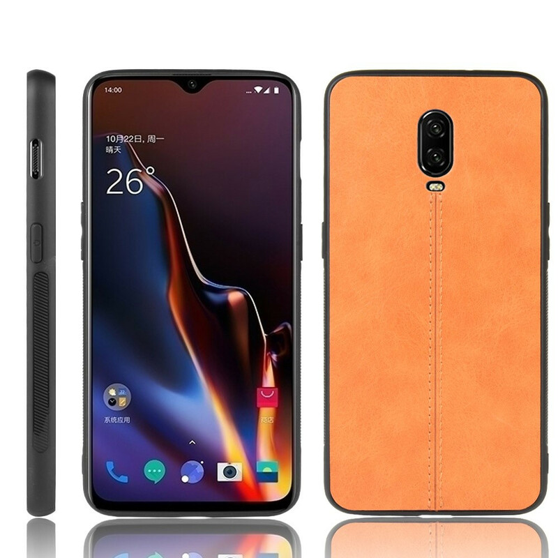 OnePlus 6T lederen stijl geval stiksels