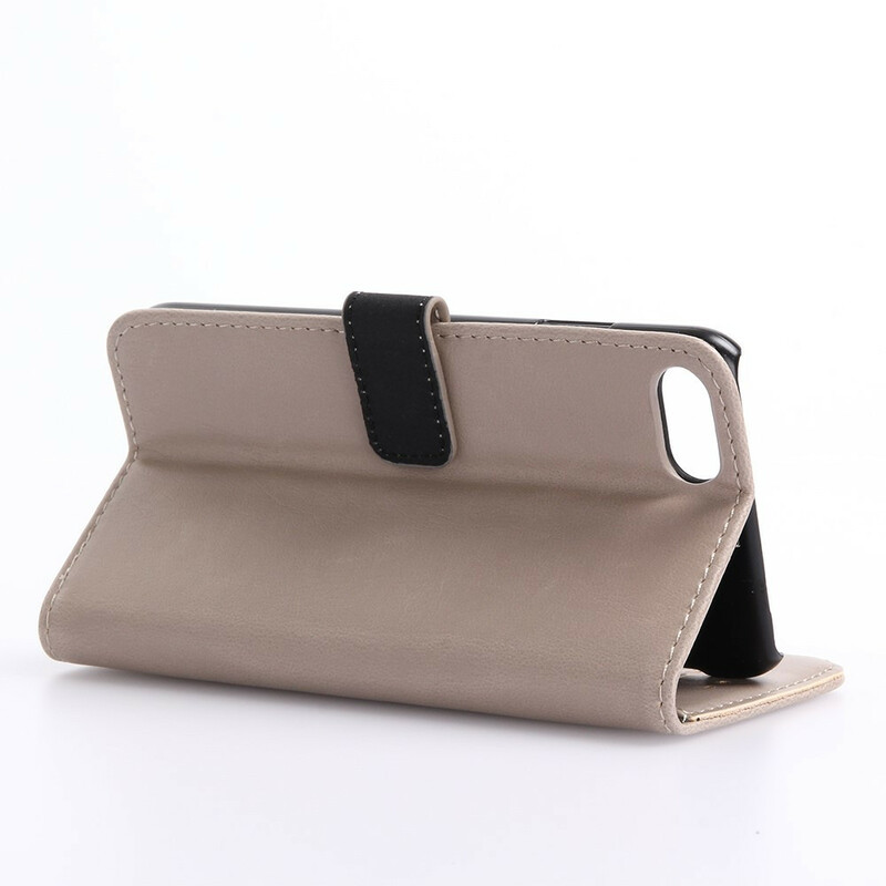 Cover voor iPhone SE 2 / 8 / 7 Retro Leder Effect