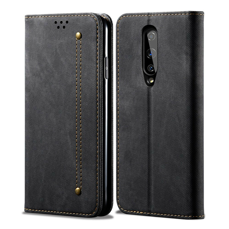 Flip Cover OnePlus 8 Kunstleer Jeans Textuur