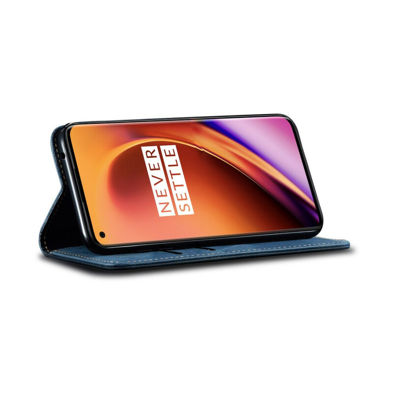 Flip Cover OnePlus 8 Pro Kunstlederen Jeans Textuur
