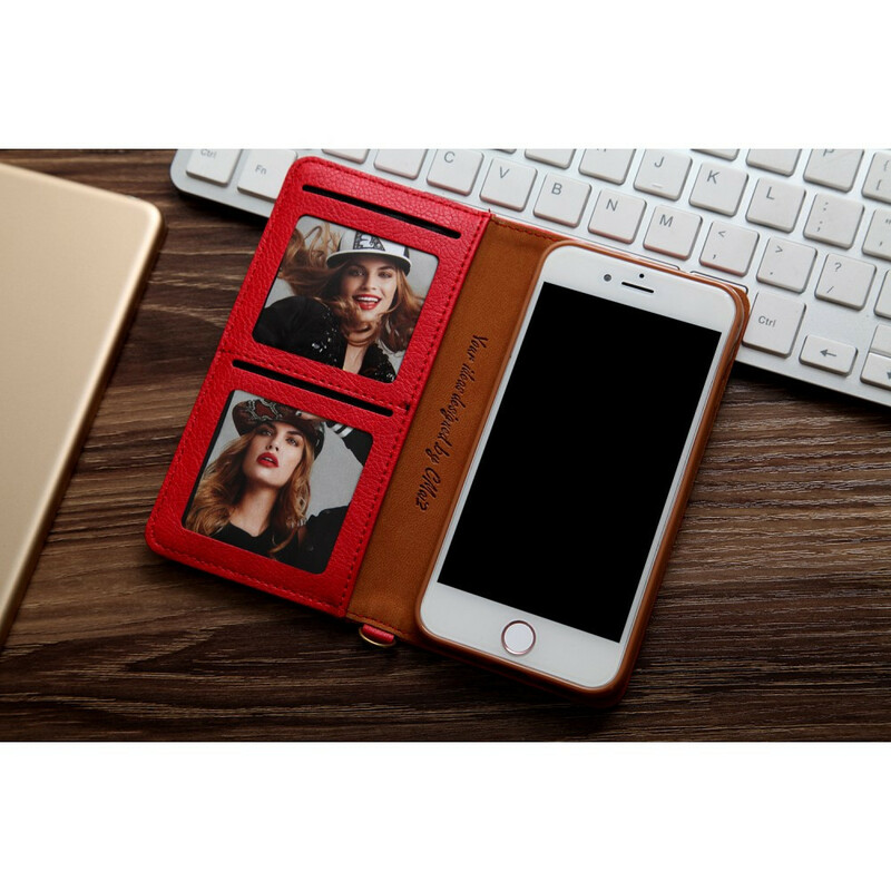 Flip Cover iPhone SE 2 / 8 / 7 leer effect Multi-Card CMAI2