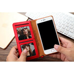 Flip Cover iPhone SE 2 / 8 / 7 leer effect Multi-Card CMAI2
