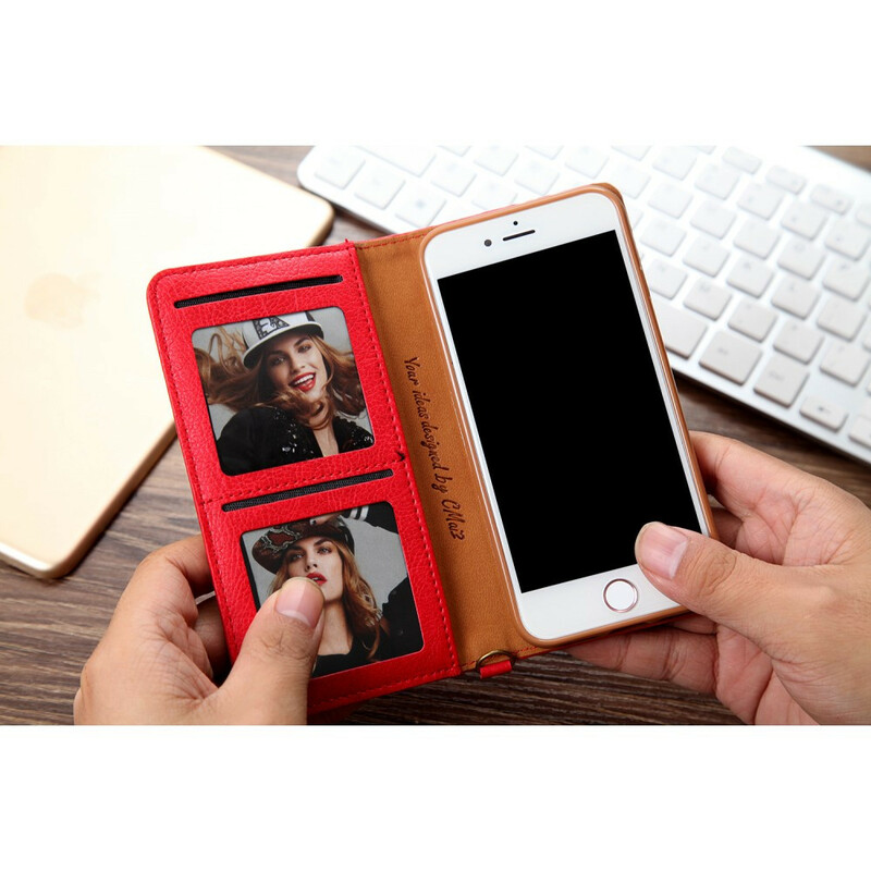 Flip Cover iPhone SE 2 / 8 / 7 leer effect Multi-Card CMAI2