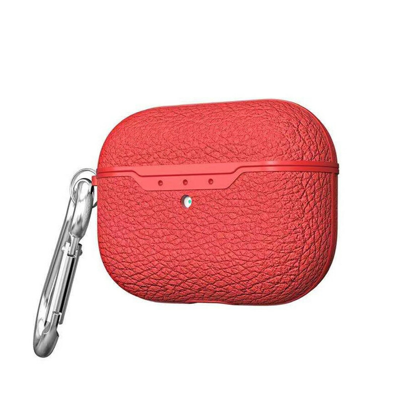 AirPods Pro Litchi Lederen Effect Hoesje met Karabijnhaak