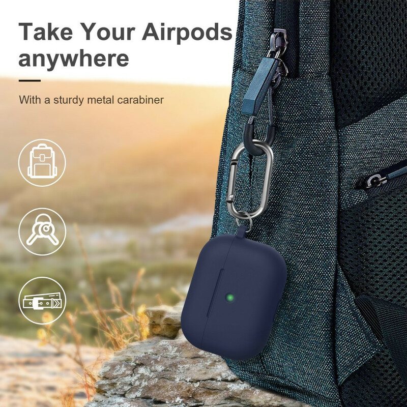AirPods Pro Silicone Schokbestendig Hoesje met Karabijnhaak