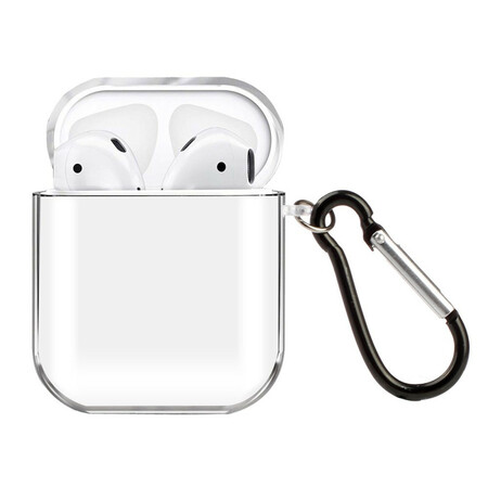 AirPods duidelijk Silicone Geval met Karabijnhaak
