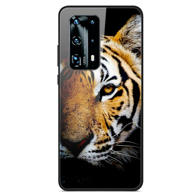 Huawei P40 Pro dekking getemperd glas Tiger Realistisch