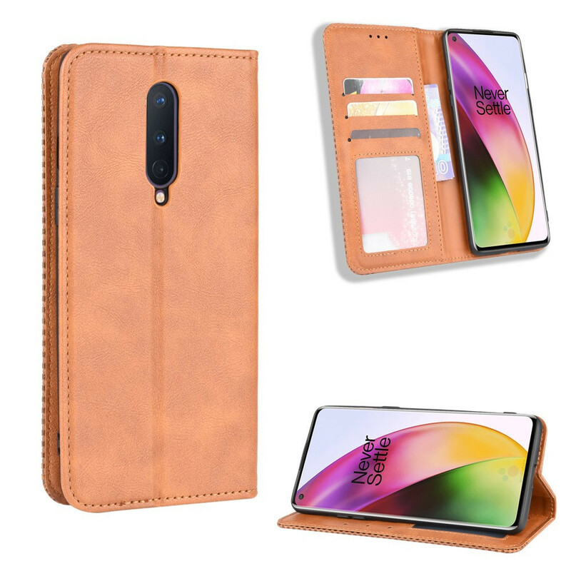 OnePlus 8 Vintage Lederen Effect Flip Cover