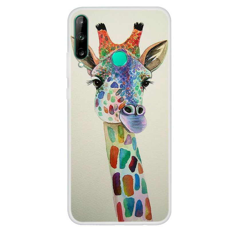 Huawei P40 Lite E Cover Giraffe kleurrijk