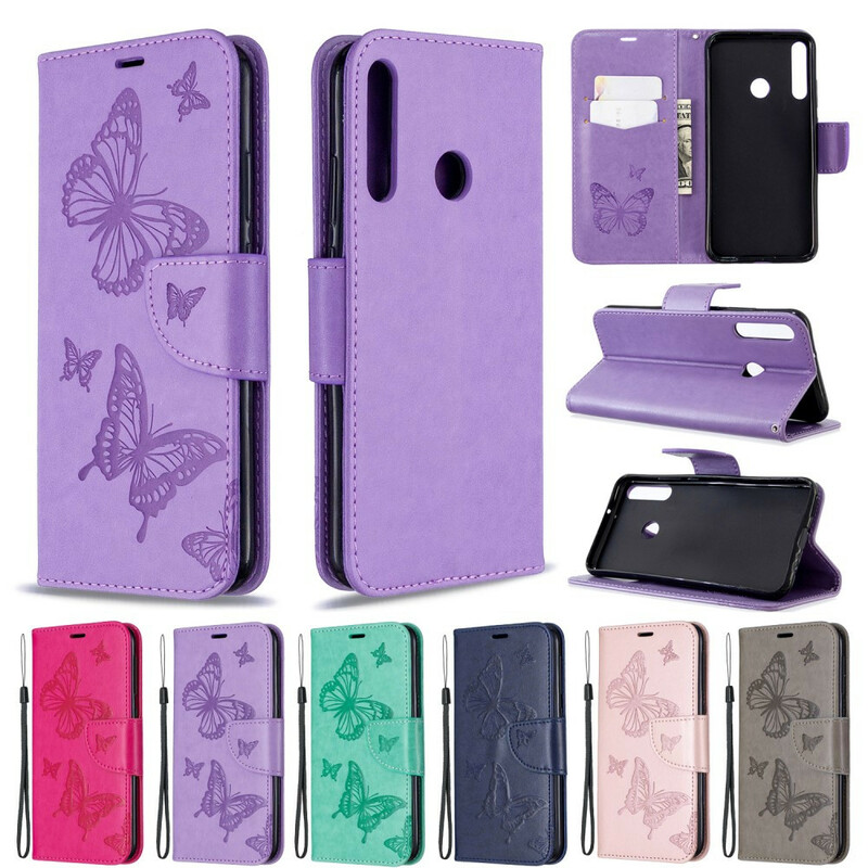 Huawei P40 Lite E Case Vlinders en Schuine Flap