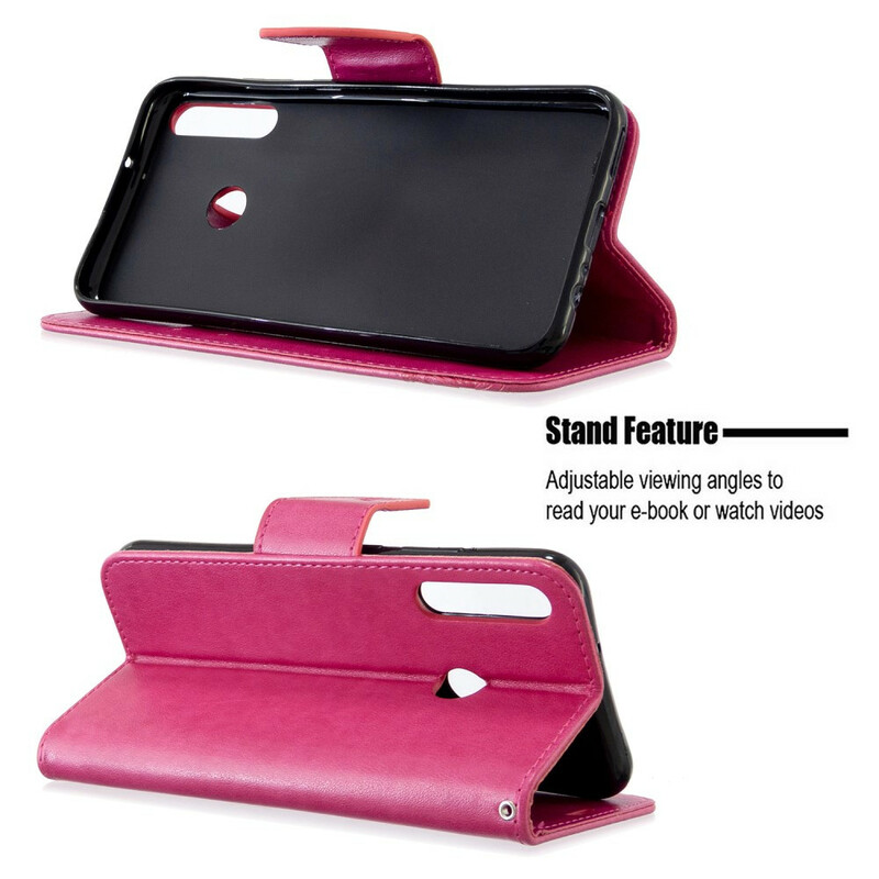 Huawei P40 Lite E Case Vlinders en Schuine Flap