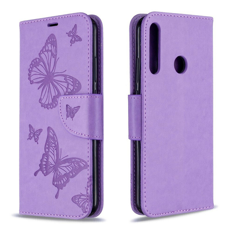 Huawei P40 Lite E Case Vlinders en Schuine Flap