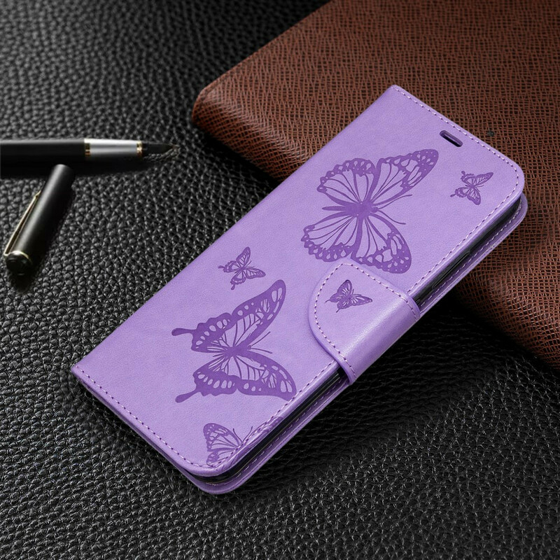 Huawei P40 Lite E Case Vlinders en Schuine Flap