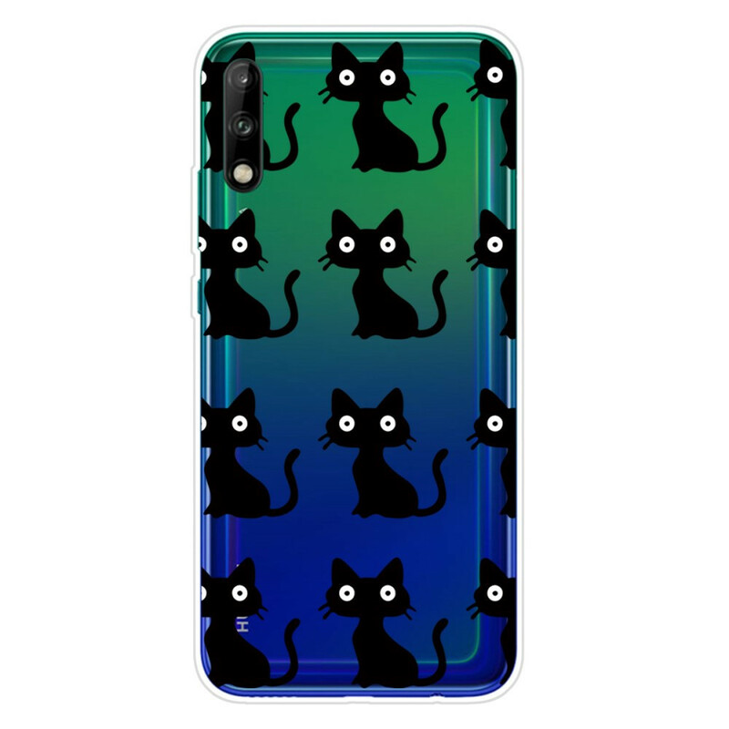 Huawei P40 Lite E Cover Meerdere Zwarte Katten