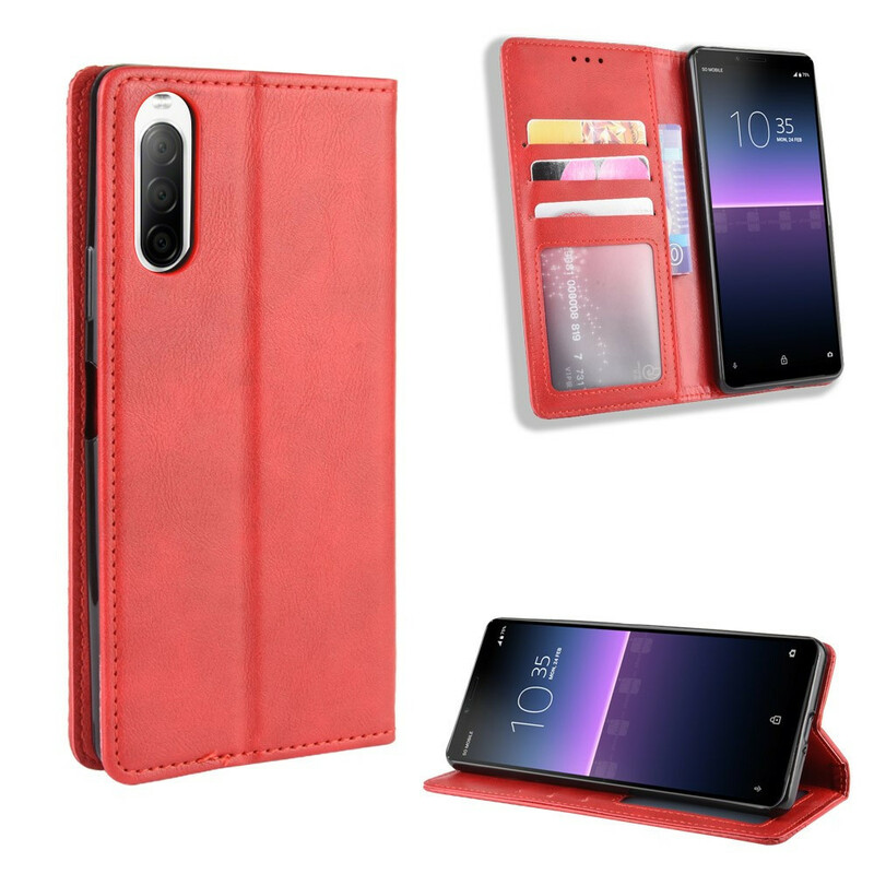 Sony Xperia 10 II Leer Effect Flip Cover