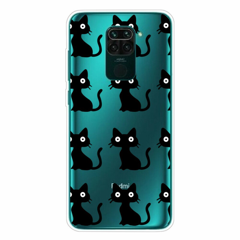 Xiaomi Redmi Note 9 Cover Meerdere Zwarte Katten