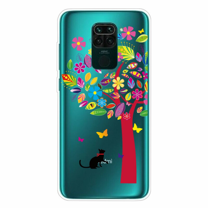 Xiaomi Redmi Note 9 Case Kat onder de kleurrijke boom