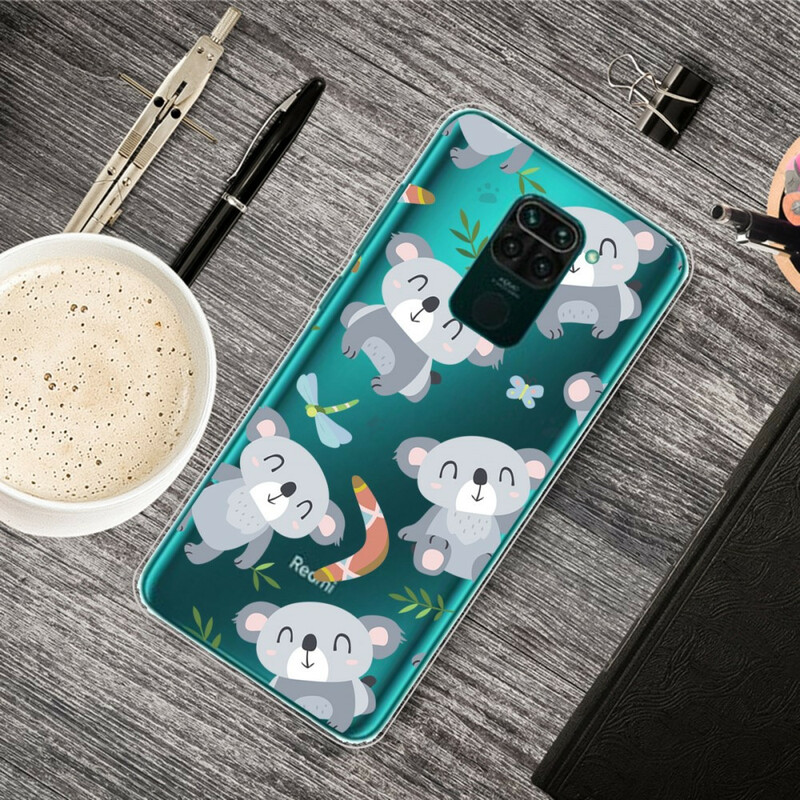 Xiaomi Redmi Note 9 Kleine Panda's Grijs Hoesje