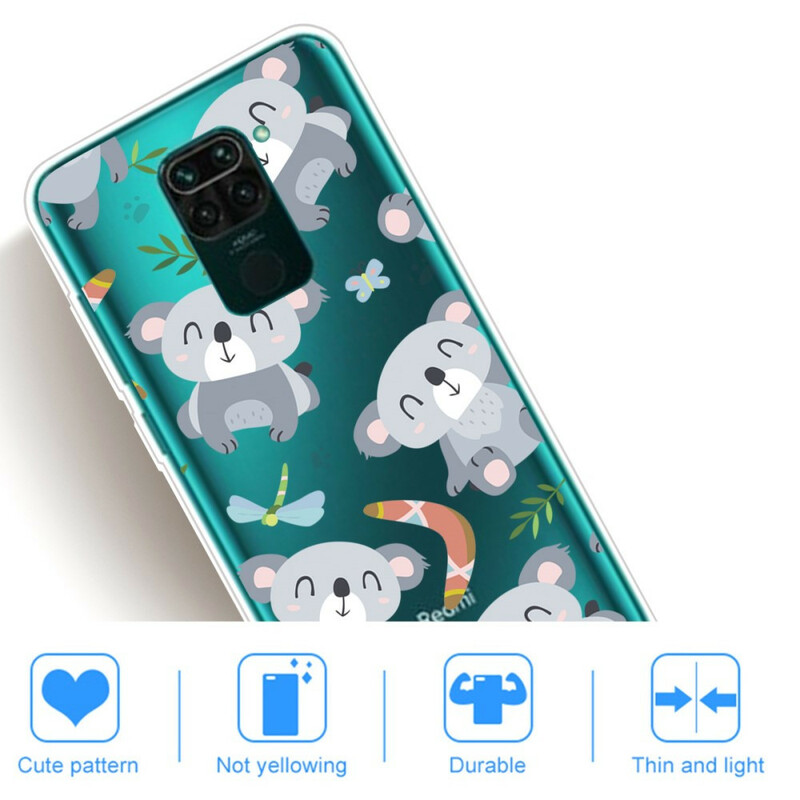 Xiaomi Redmi Note 9 Kleine Panda's Grijs Hoesje