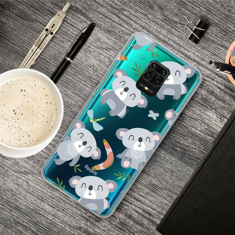 Xiaomi Redmi Note 9S / Redmi Note 9 Pro Case Kleine Panda's Grijs