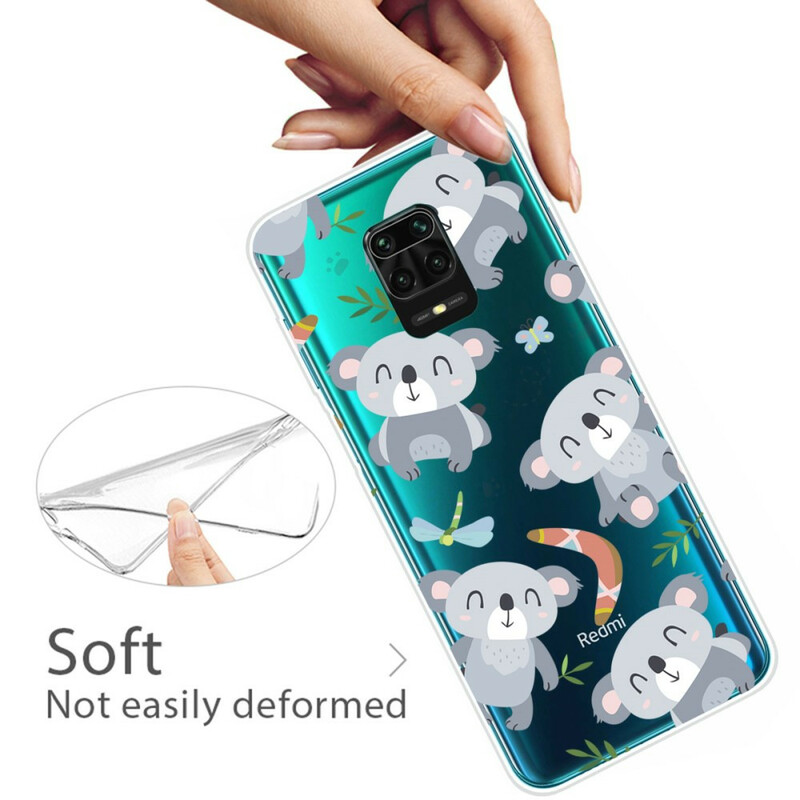 Xiaomi Redmi Note 9S / Redmi Note 9 Pro Case Kleine Panda's Grijs