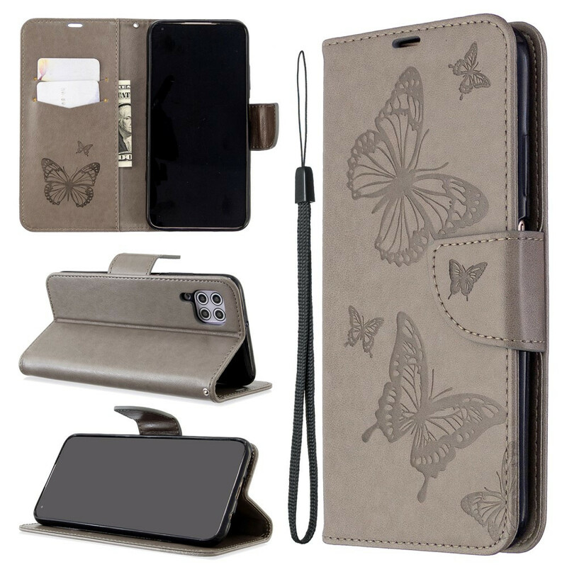 Cover Huawei P40 Lite Vlinder afgedrukt Strap